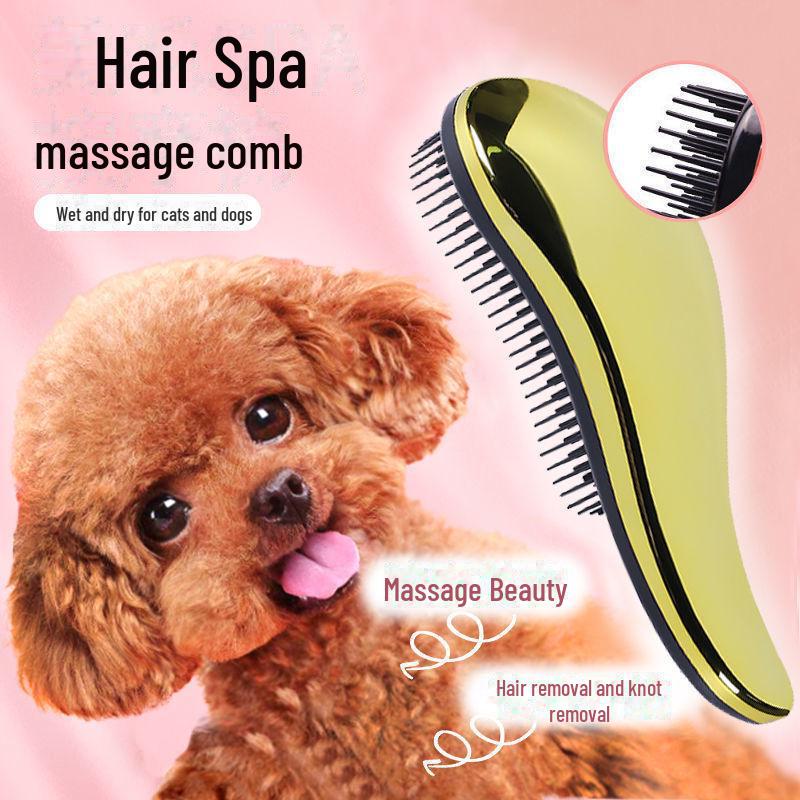 Pieptene de masaj Teddy Pet pentru îngrijirea câinilor - Păr pufos și Instrument de curățare