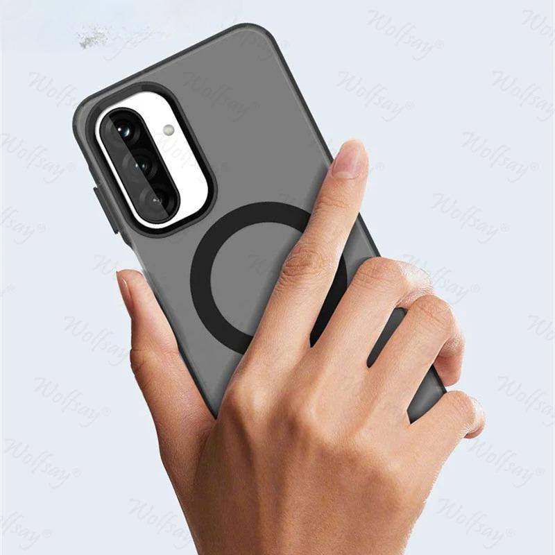 Transparent Case For Samsung Galaxy A26 Case Samsung A26 A36 A56 Magnetic Adsorption Wireless Charge Cover For Samsung A26 Case