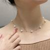 Geometric Pearl Gold-Plated Stainless Steel Bracelet & Necklace Set