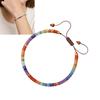 Inspirational Natural Crystal Bracelet with Colorful Beads and Elastic Woven Band Comfortable Inspirational Gift
