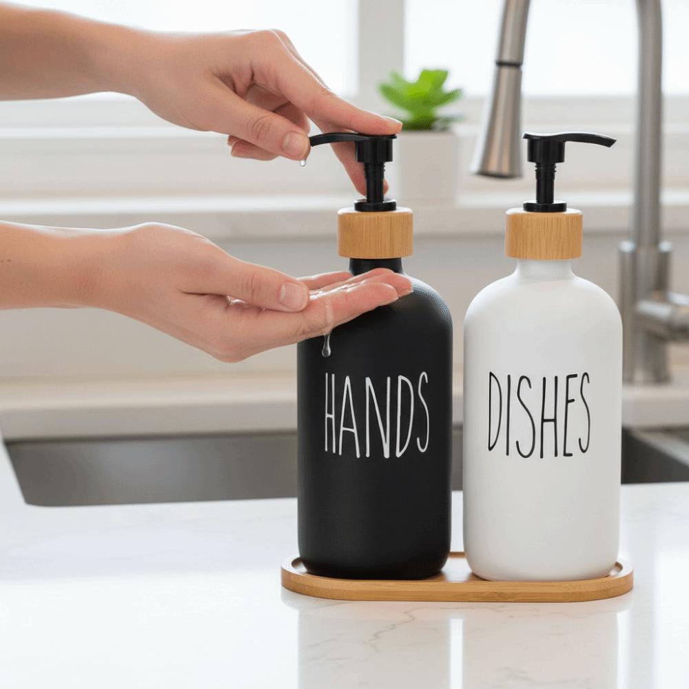 2Pcs Empty Soap Dispenser Bottle Rust-Proof Liquid Empty Container  Bathroom Use