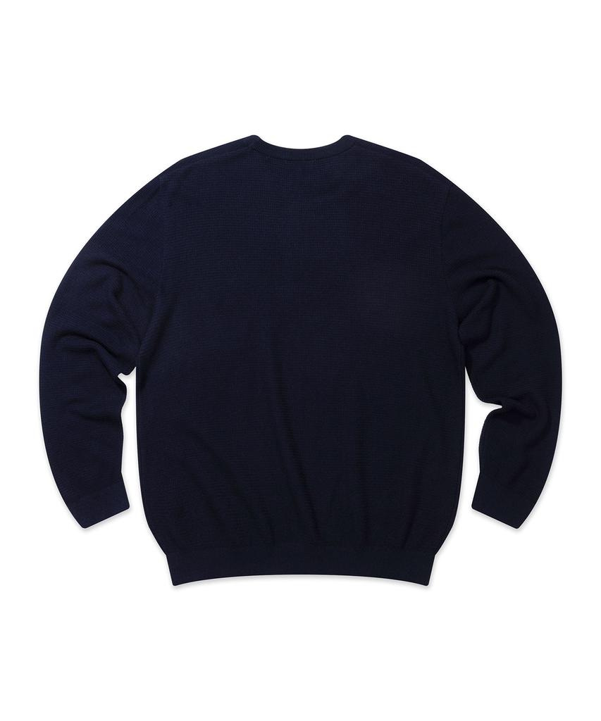 PRODESHIRT Organic Pique Crew Neck Knit (Navy)
