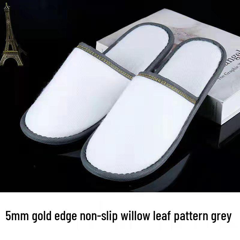Customizable Gold-Edge Disposable Slippers for Hotels & Travel