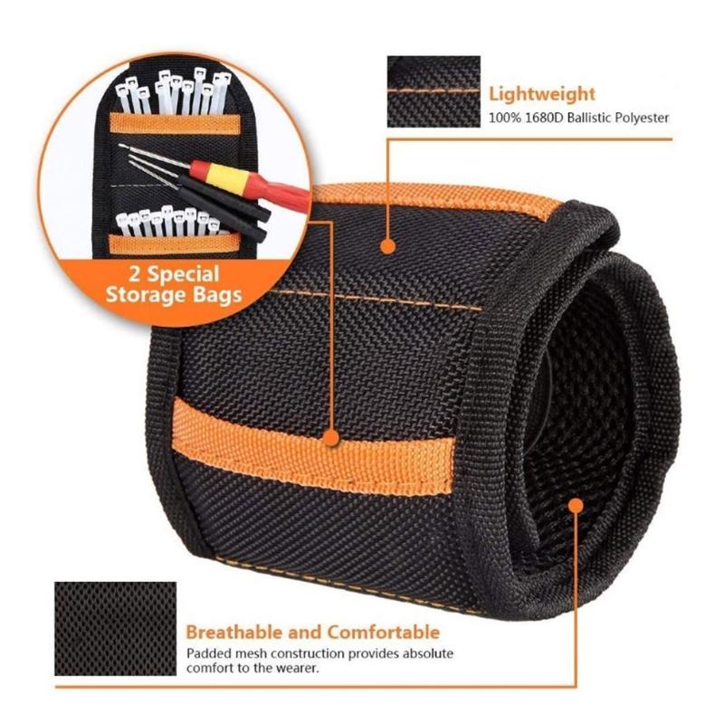 Convenient Adjustable Magnetic Wristband For Holding Small Tool Screws Nails DIYer Projects Men Women In Various Trades