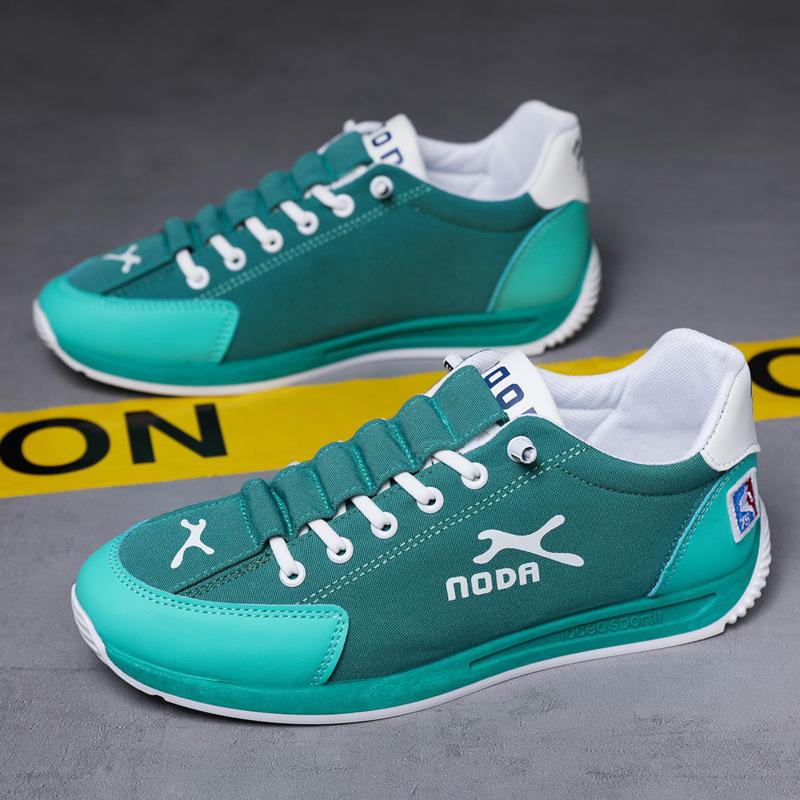 

2024 новая летняя дышащая парусиновая обувь мужская корейская версия модной спортивной и повседневной беговой модной обуви универсальная белая обувь 44 темно-зеленого