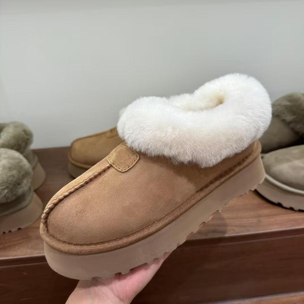 Women's Winter Tazz Suede Snow Boots with Extra Thick Sole and Round Toe, Plus Velvet, Cotton, Sheepskin Wool Lining