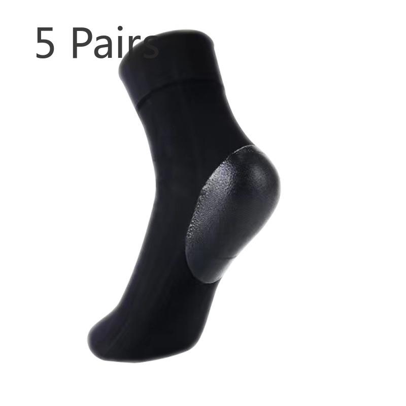 5 Pairs of Women's Medium Thickness Split Resistant Heel Socks