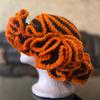 Handmade Knit Bucket Hat for Woman Weaving Ruffled Brim Bucket Hat Adult Teens Winter Cycling Fisherman Hat