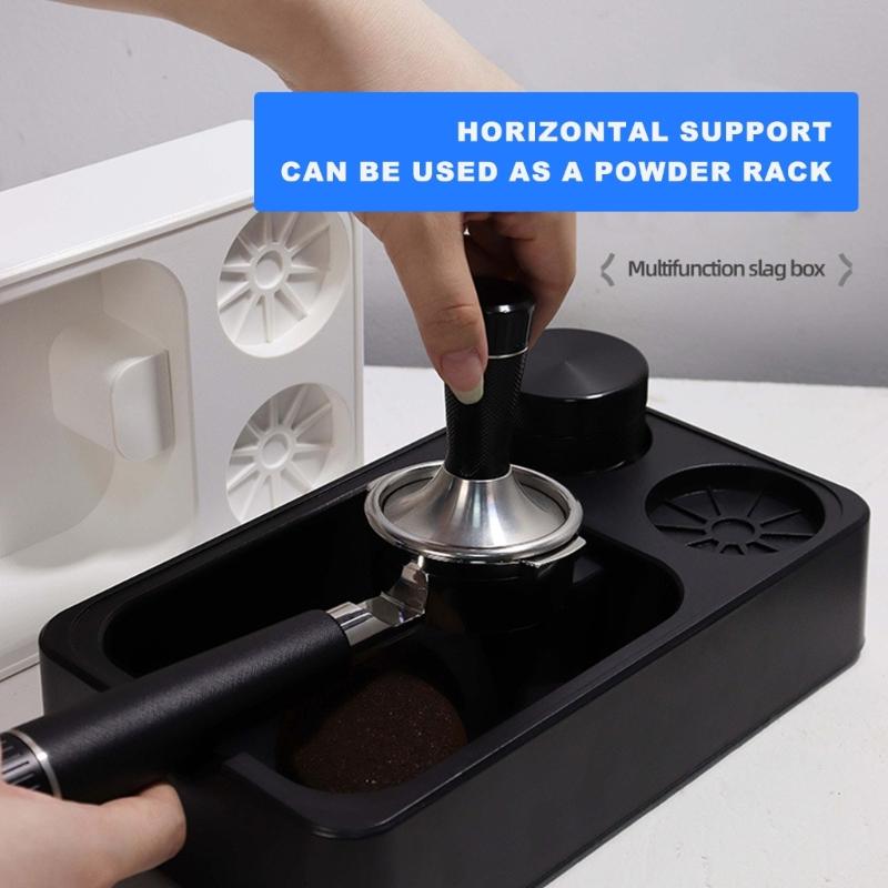 Multifuntional Practical Tamping Station ABS Tamper Station with Coffee Residues Tub Suitable for Coffee Tool Storage