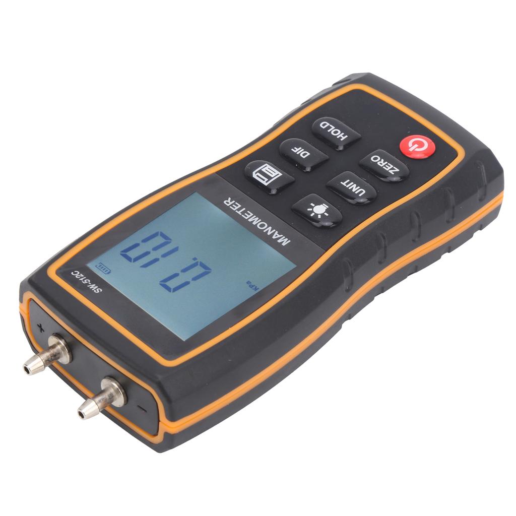 SW‑512C Digital Manometer HVAC Air Pressure Meter Gauge Differential Air Pressure Tester Tool
