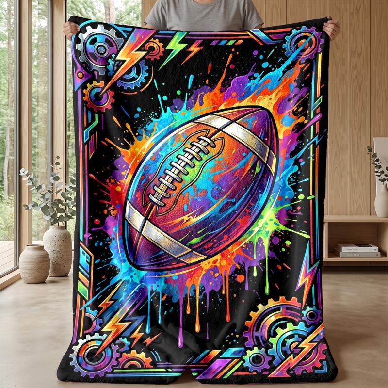 Electric Football Action Theme blanket Lightweight Warm Flannel Blanket Decorative Throw Blanket for Home Decoration