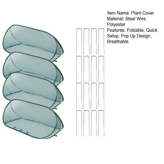 Pop Up Plant Cover Garden Mesh Seedlings Protector with Ground Stakes Garden Row Raised Bed Cover for Vegetables Fruits Herbs from Insects Birds