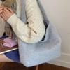 Korean Lazy Woolen Tote Bag Women's 2025 New Casual Retro Shoulder Bag Large-capacity Commuter Armpit Bag