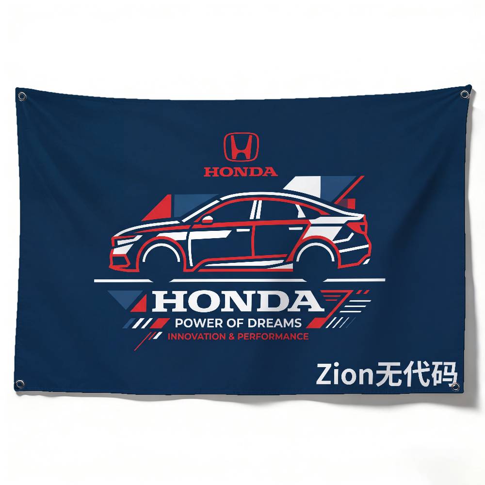 BWG5  FOR HONDA RACING Decorative Flag High Quality Polyester Fade Resistant Machine Washable Indoor Outdoor Hanging Banner