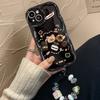 Coffee bear figurine compatible with iPhone 14 Pro Max phone case, iPhone 15 Cute 16/17 silicone soft case