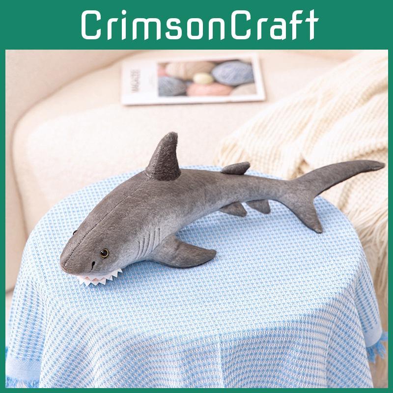 Marine Animal Grey Shark Plush Toy Stuffed Dolls Room Decoration Kids Gifts