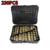 230 Piece Titanium Coated Twist Drill Bit Set, 135° Tip Metric 1.0-10mm for Metalworking Woodworking Plastic Drilling Etc