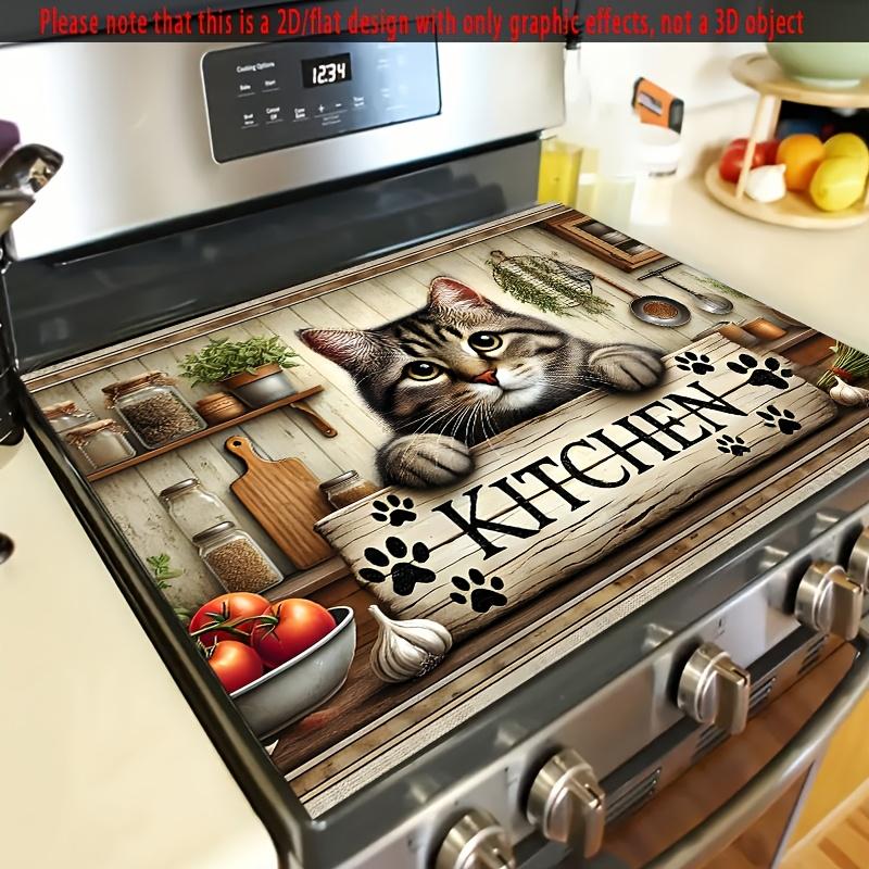 1Pcs Rubber Drying Mat With Cat Print For Coffee Shop Restaurant Kitchen Carpet Tableware Durable Diatom Mud Table Mat Pet Mat Coffeeware