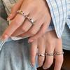 Heart Design Unique Colorful Zirconia Ring For Women Chic Adjustable Open Finger Jewelry