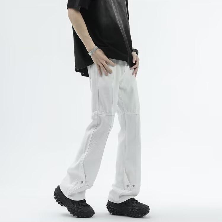 JYL Men s Straight Jeans American High-Street Vibe Black Button Ins Denim 2XL сплав оранжевый