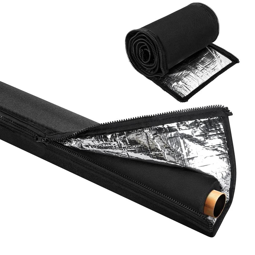 3-Layer HVAC Copper Pipe Insulation Cover 72x10.2 In 600D Oxford AC Pipe Insulation Covers Durable Weatherproof
