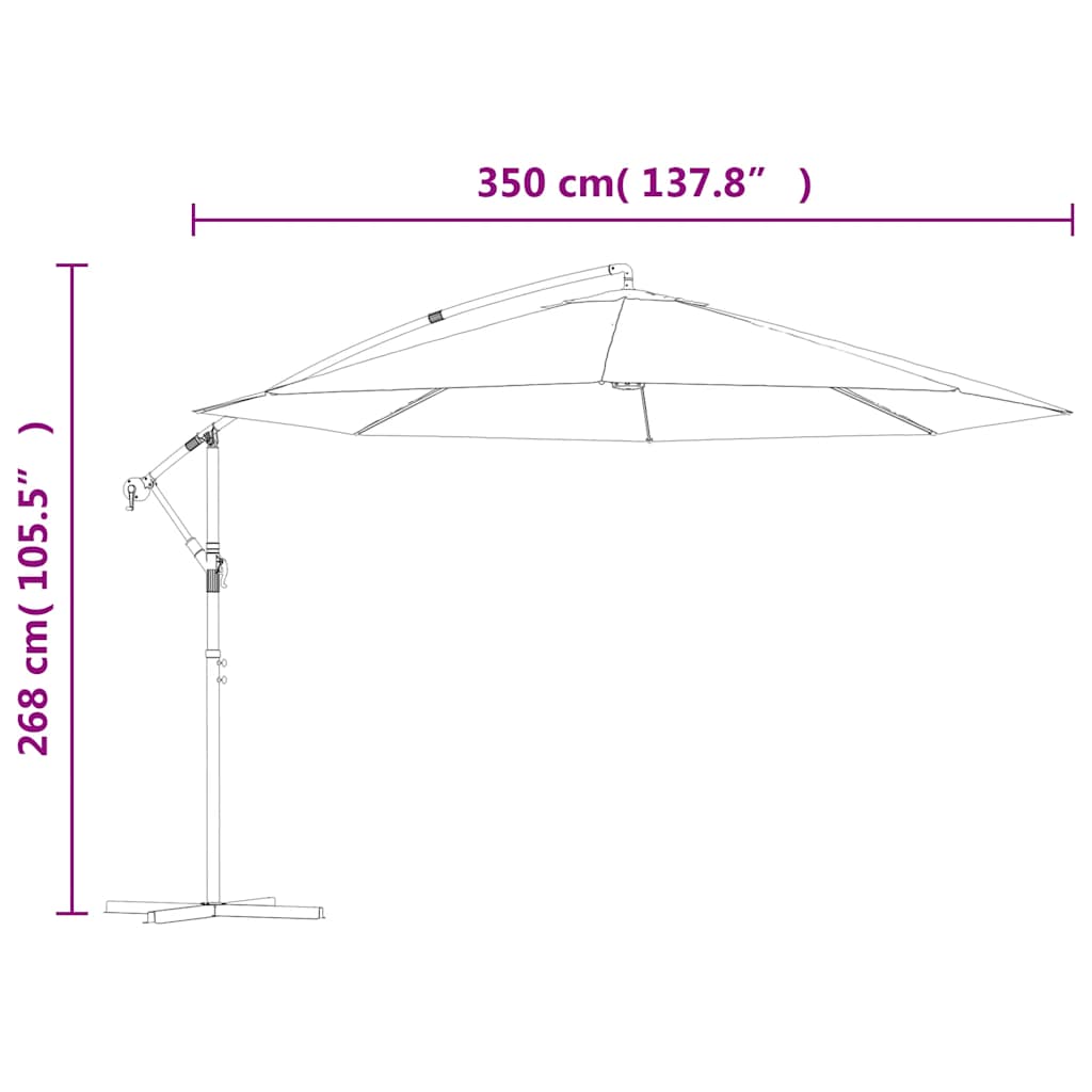 Cantilever Umbrella with Aluminum Pole 350 Cm Taupe