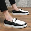 Men's Korean Style Glossy Runway Slip-on Sneakers - Large Size Fashionable Business Casual Shoes