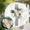 Easter Cross Wreath Door Sign,Artificial Flower Spring Greenery Leaves for Party Festival