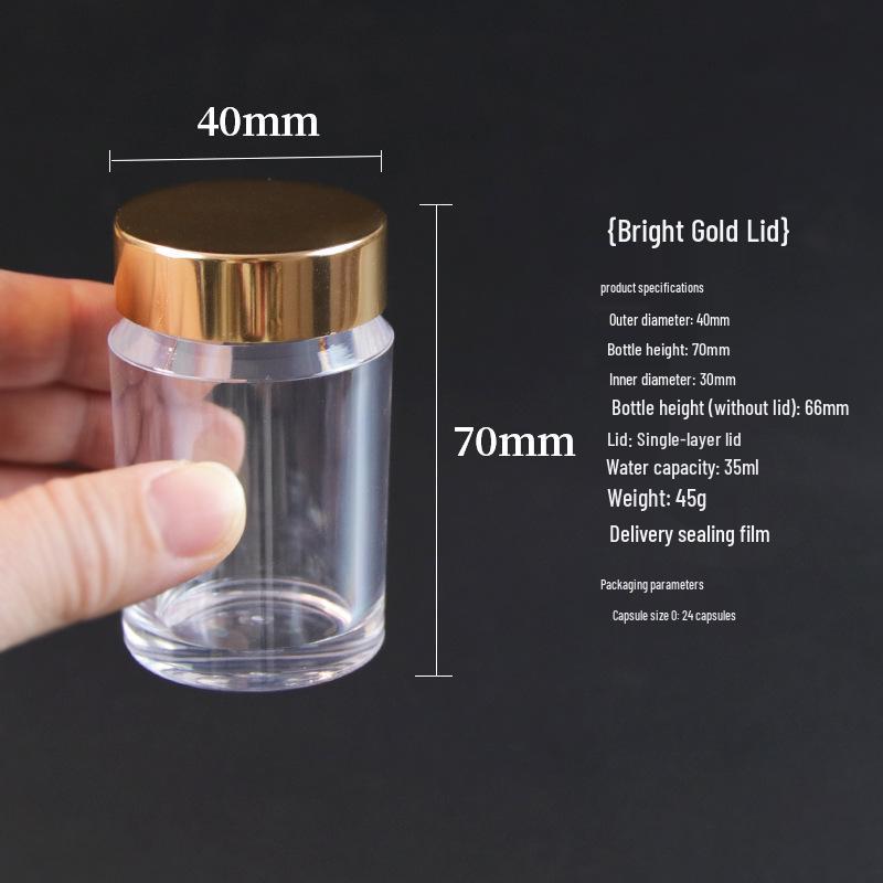 Acrylic Sealed Food Grade Plastic Storage Jar with Lid for Reishi Spore Powder