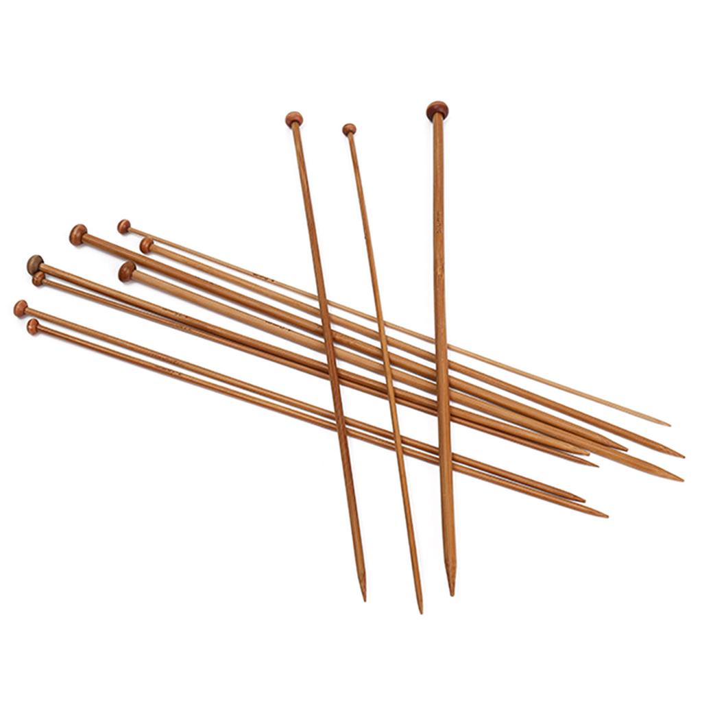 6PCS Bamboo Crochet Hooks for Weaving Bag Socks Yarn Crafts Wood Knitting Needle Pointed Head Knitting Needle