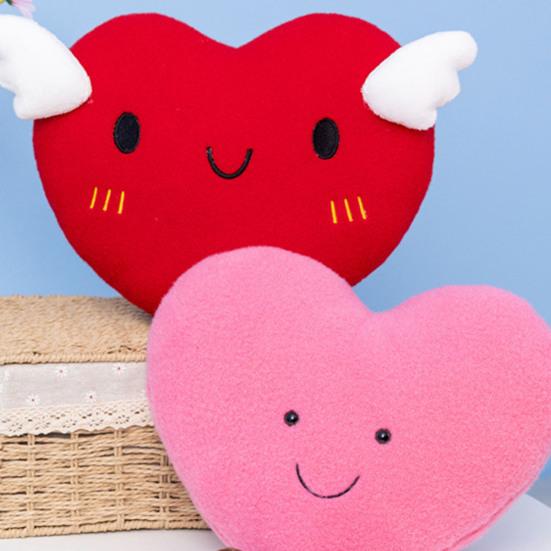35cm Stuffed Heart Pillow Cute Cartoon Love Heart Doll Plushie Back Cushion