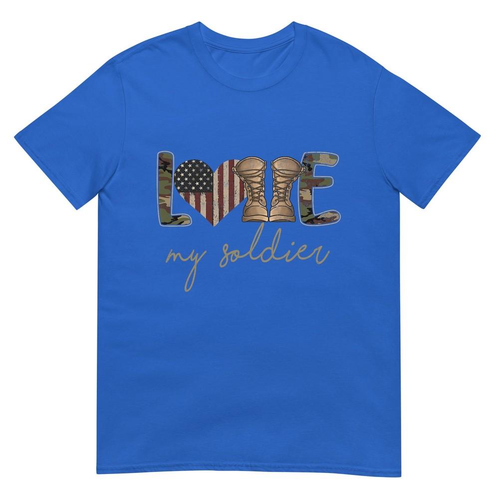 I Love My Soldier Military Army Wife Usa Camour Flag Tshirt