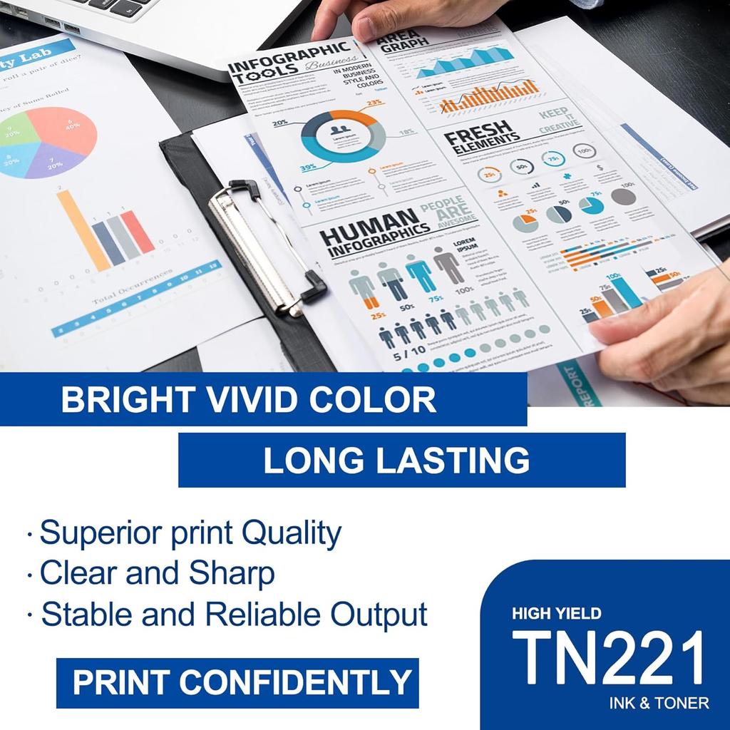 1 Pack TN221 Cyan Toner Cartridge High Yield Compatible TN221 Replacement for Brother HL-3140CW 3150CDN 3170CDW MFC-9130CW 9140CDN 9340CDW