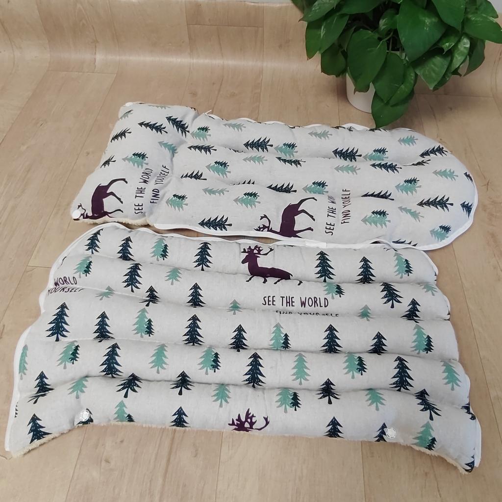 Slutet Vinter Plysch Varm Kattbo Jul Nyår Tryckt Hundbo Avtagbart Tvättbart Husdjursbo Slitstark Husdjursdyna