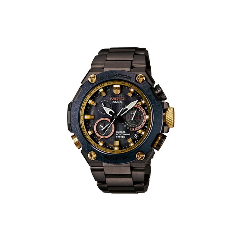 Casio MR-G series 200 meters waterproof mechanical movement titanium strap Japanese and Korean watch men's watch black dial MRG-G1000RT-1ER