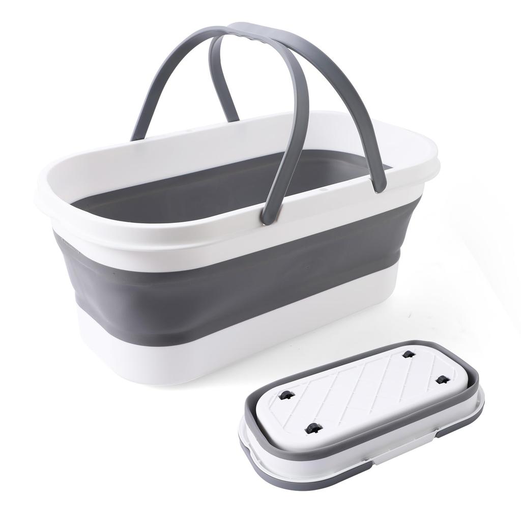 Eyliden Foldable Washing Tub with 12L Large Silicone Wash Basin with Easy to for Outdoor Car Shoe Car Foot Cat and Dog Suitable for Washing Easy