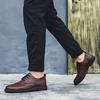 Men's Quality Leather Shoes British Business Lace Up Fashion Black Split Leather Shoes Men Moccasin
