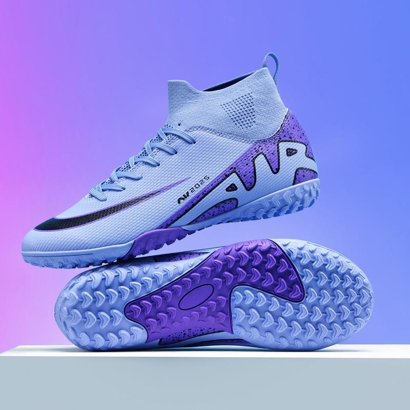 High-top mandarin duck football shoes, broken nails, lawn spikes, boys, girls and teenagers training shoes