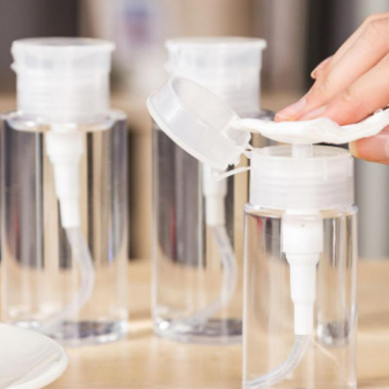 Push-Down Dispenser Bottle -Leakproof,Portable for Makeup Remover &Toner,Durable Plastic,For Return School, Bathroom Accessories