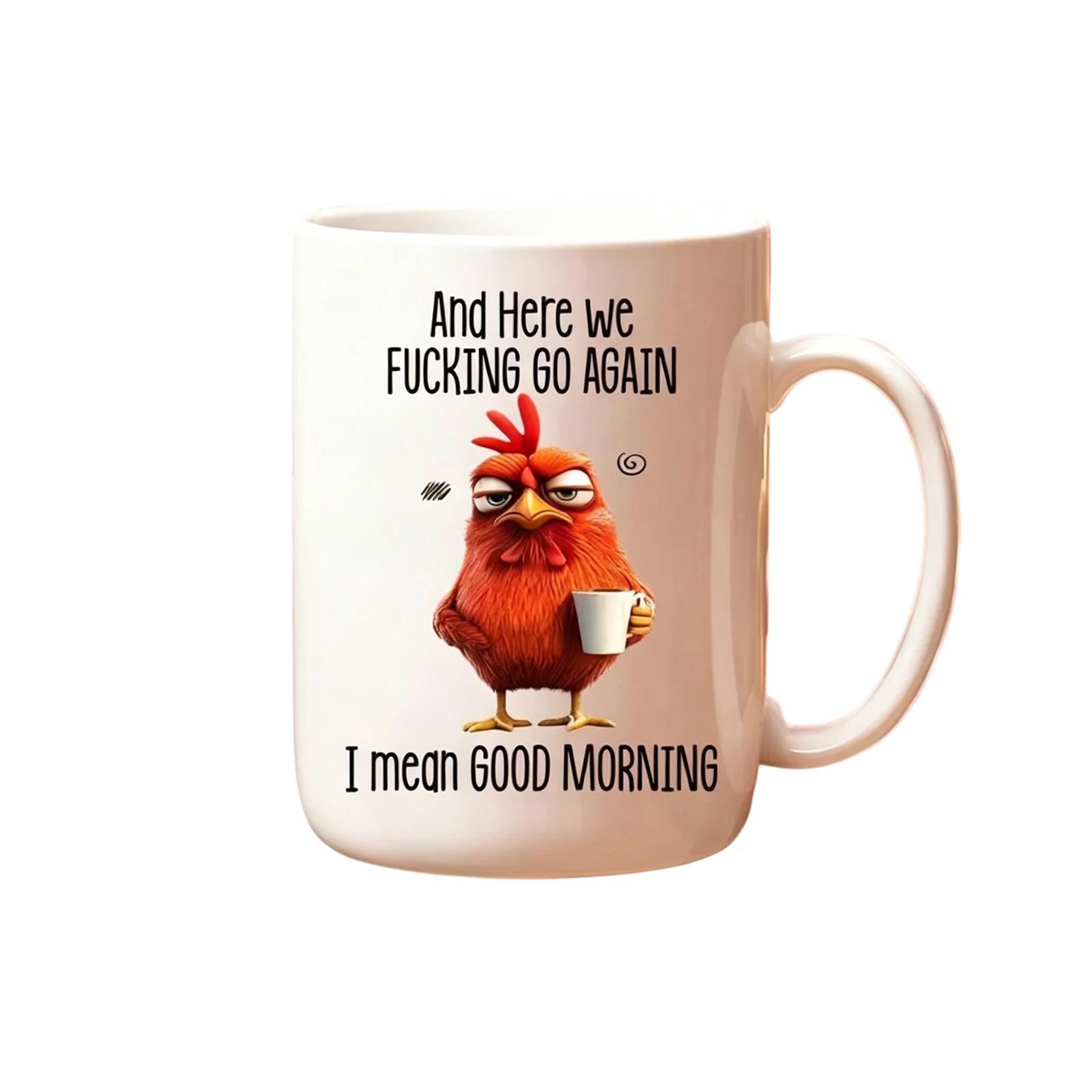 

Fun And Novel Mugs: Angry Chicken Mug, Satirical Irritating Chicken Coffee Mug. One Size