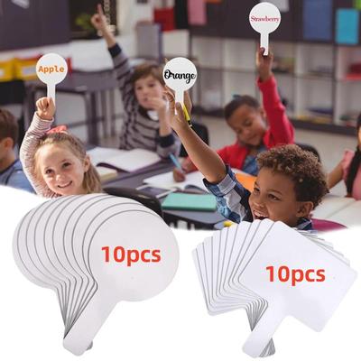 10 szt. suchościeralnych tabliczek z odpowiedziami, ręczne, dwustronne tabliczki, mini białe tablice, małe białe tablice, suchościeralne znaki, aukcja Paddl