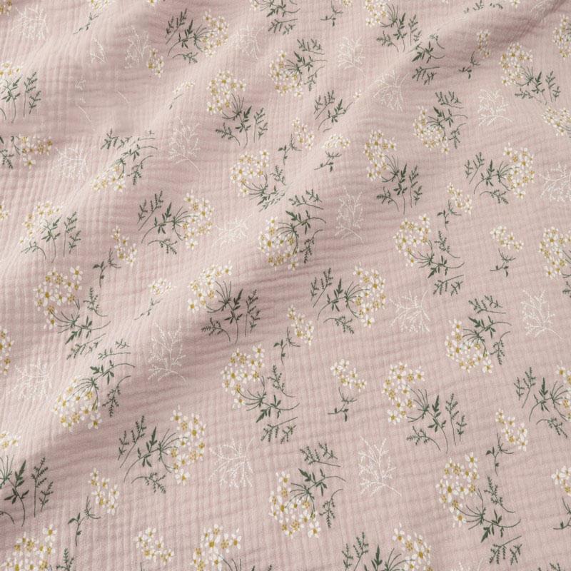 100X135cm Soft Floral Pajamas Nightdress Cotton Gauze Fabric Rose Printed Crepe Cotton Long-sleeved Ins Style Homewear Fabric