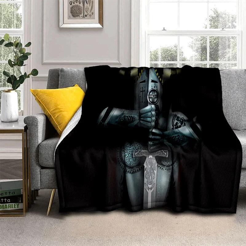Templar Cavalier Knight Crusaders Games Blanket,Soft Throw Blanket for Home Bedroom Bed Sofa Picnic Travel Office Cover Blanket