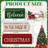 4Pcs Stacked Christmas Table Decoration Wooden Xmas Tiered Tray Decor  for Home Kitchen