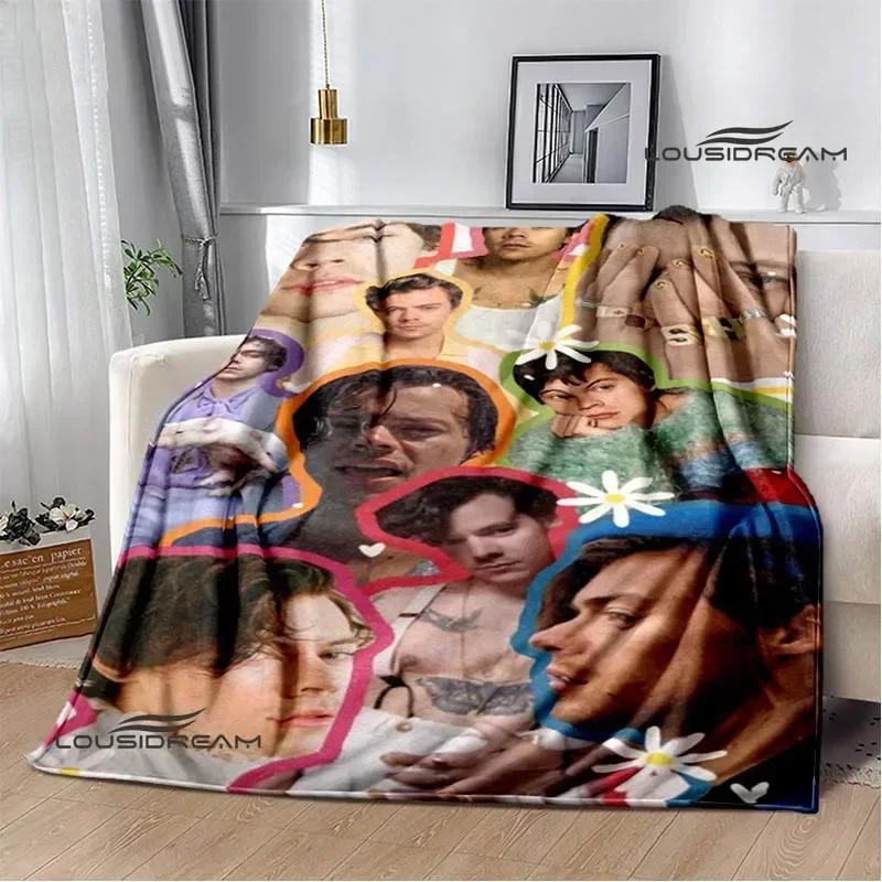 Singer H-Harry-S-Styles Print Blanket Picnic Blankets Flange Warm Blanket Soft and Comfortable Blanket Bed Linings Birthday Gift