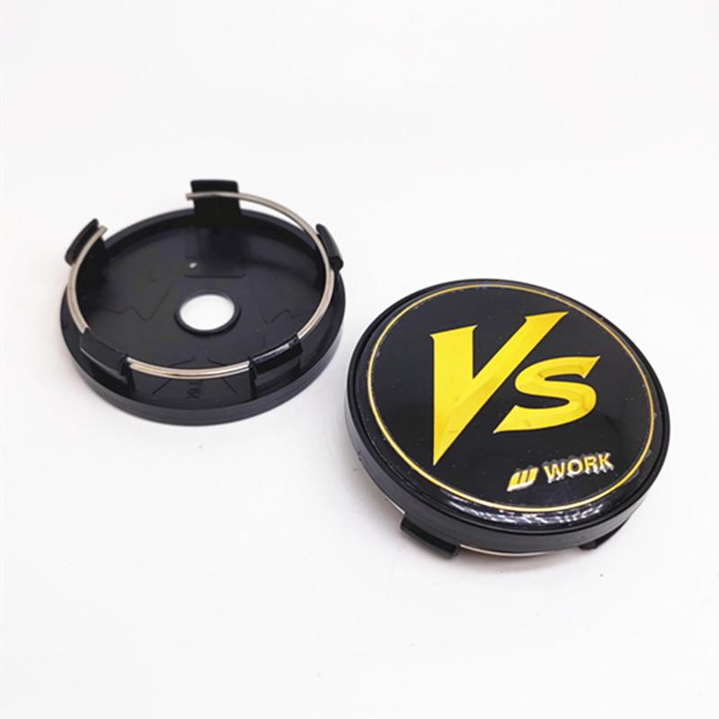4pcs 60mm 56mm VS W Work Center Caps Car Wheel Hub Cover Emblem Badge Auto Styling