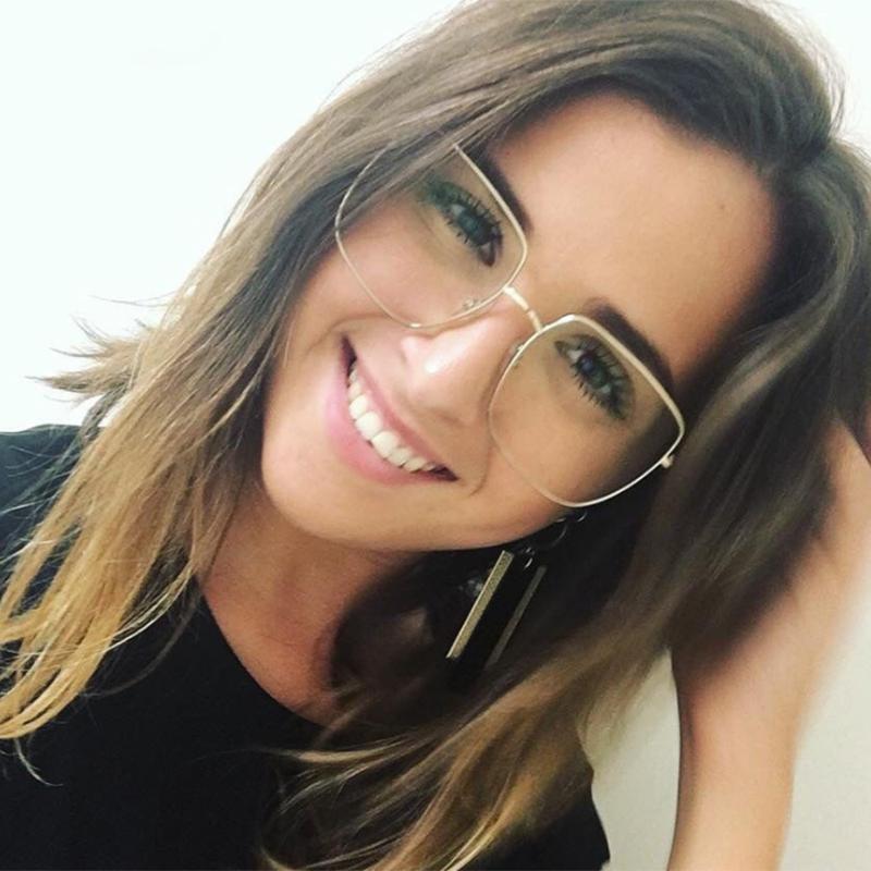 Big Frame Square Myopia Women Diopter Eyeglasses Metal Black Nearsighted Eyeglasses Prescription 0 -0.5 -0.75 To -6.0