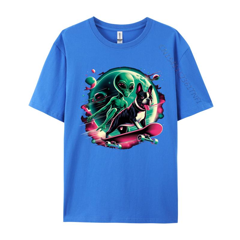 Space Skateboard Alien T Shirt Casual Tshirts Tops Tees For Men Fashionable 100 Cotton Cool T Shirts