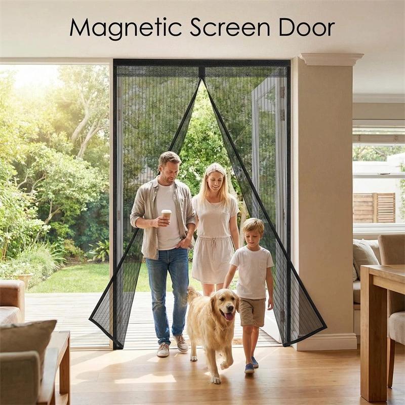 Diamond Mesh Mosquito Proof Door Curtain, Summer Mosquito Net, Magnetic Mesh Curtain,self-adhesive,home Use,no Punching Required