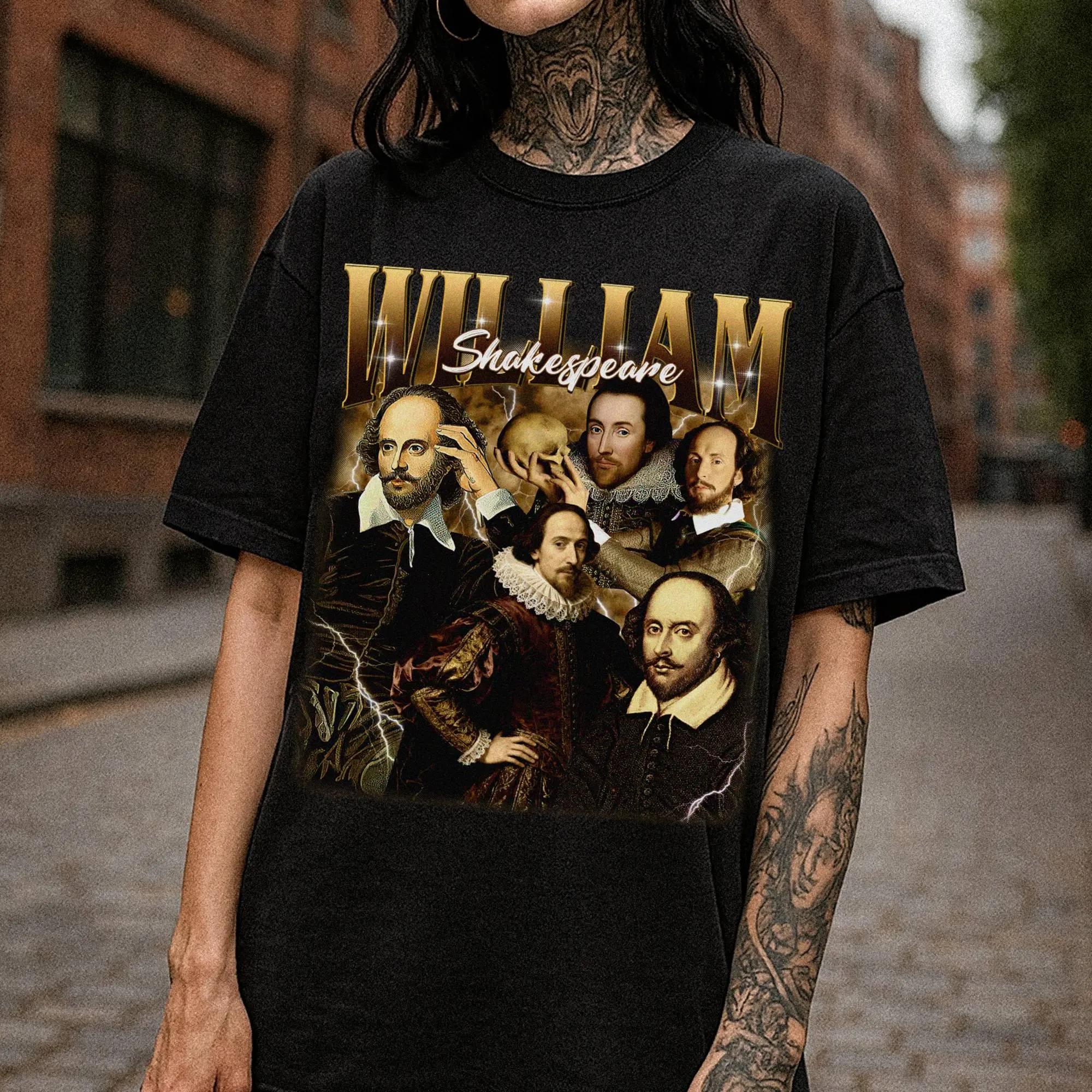 

William Shakespeare Printed Womens Tshirt SpringSummer Fashion Trend Pure Cotton Top Neutral Round Neck Short Sleeve Tshirt 4XL